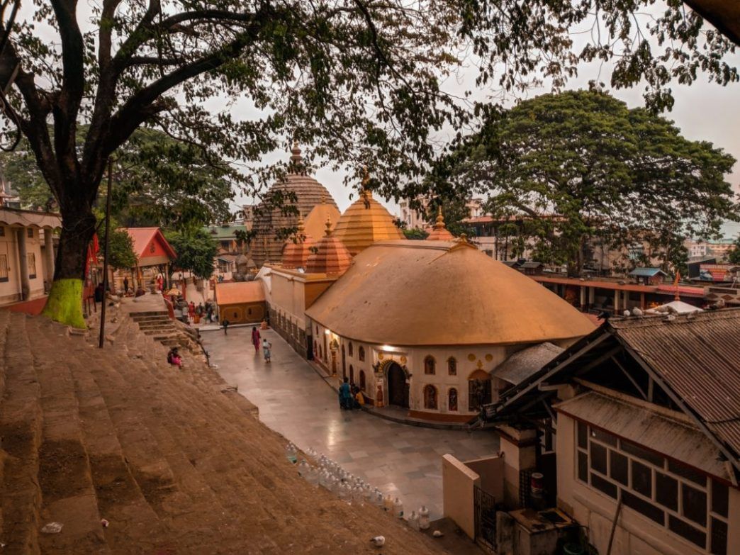 A detailed view of a spiritual symbol at Kamakhya Temple