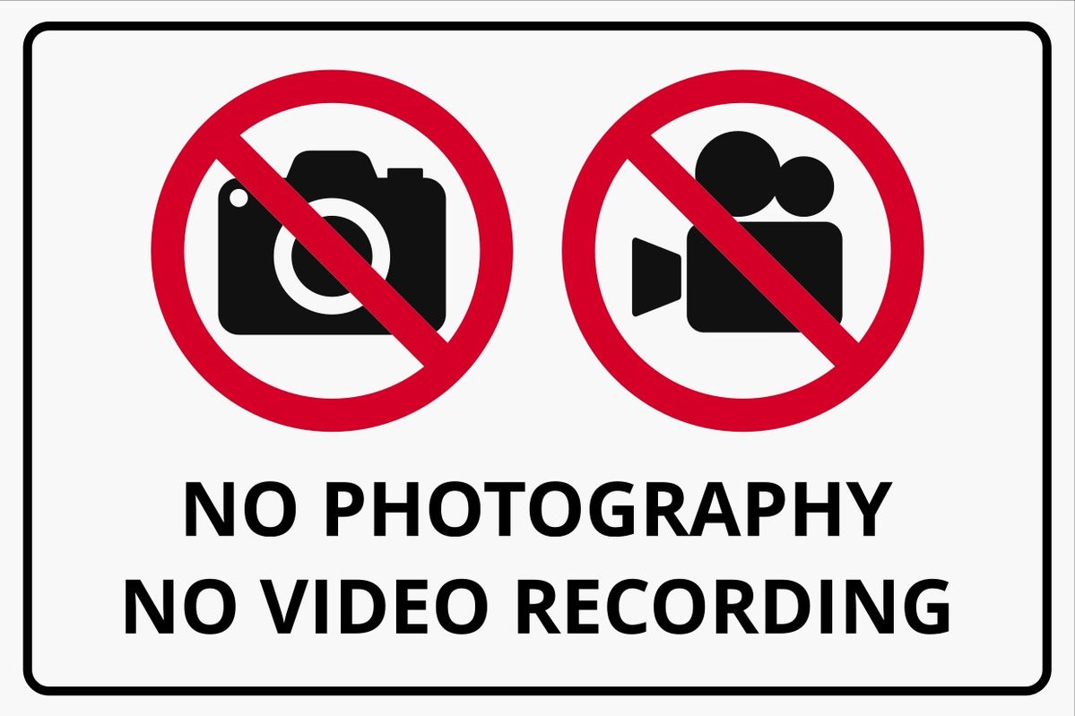 No photography sign
